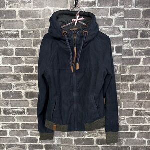 Naketano coat navy blue suede